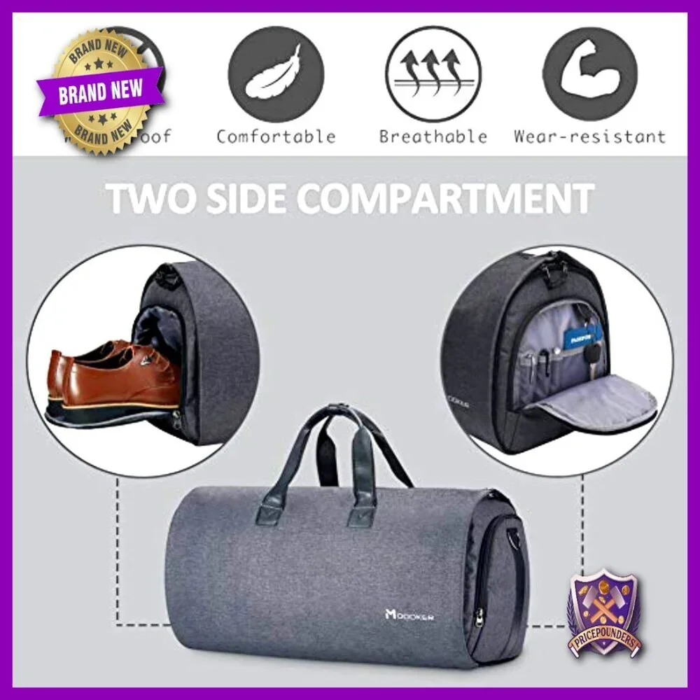 Convertible Garment Duffel Bag 45L Carry-On Travel Weekender Shoulder Strap